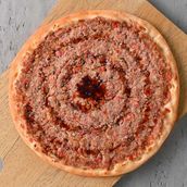 Brown Lahm Baajin With Pomegranate Manakish