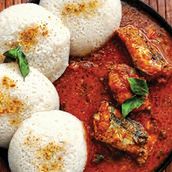 Idly appam  Meen Kulambu