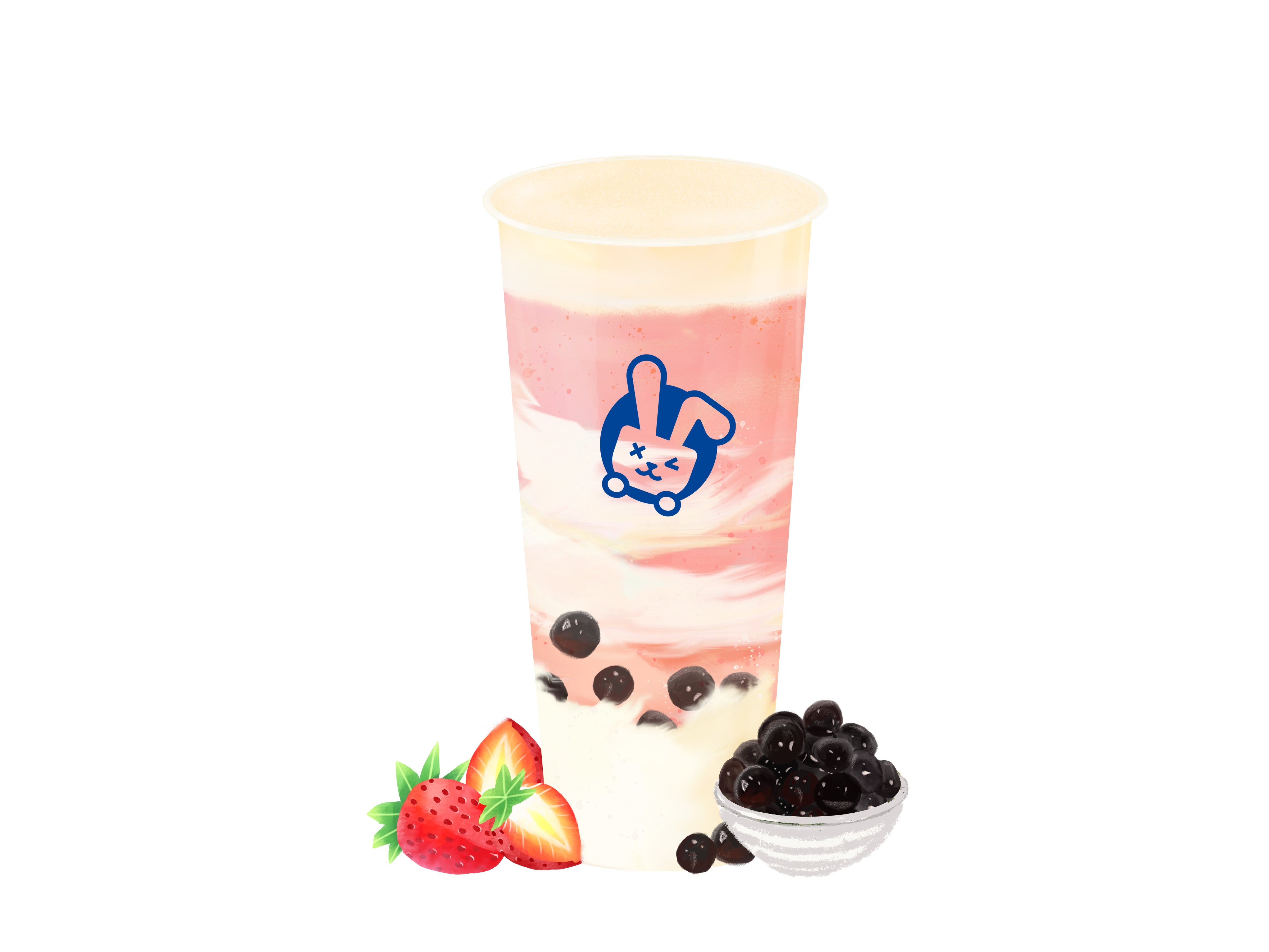 Strawberry Cheesecake Milk Tea with Tapioca