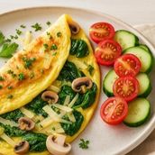 Omelet Mushroom Spinach