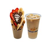 Bubble waffle with Ice Latte combo