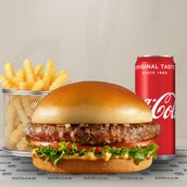Beef Burger Meal with Fries & Soft Drink