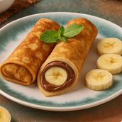 Blini With Chocolate And Banana