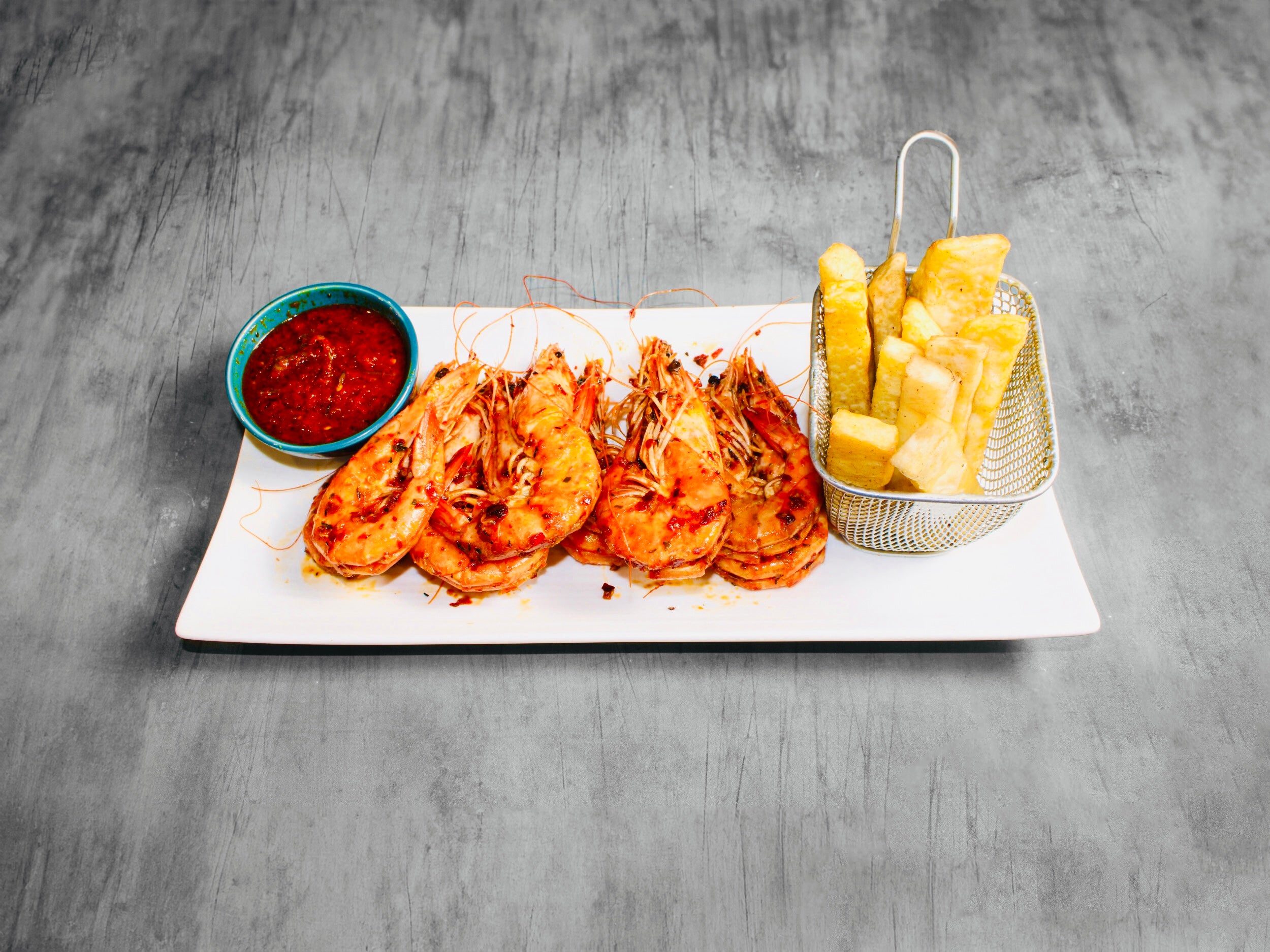 Grilled Prawn Platter With Yam Fries (9)