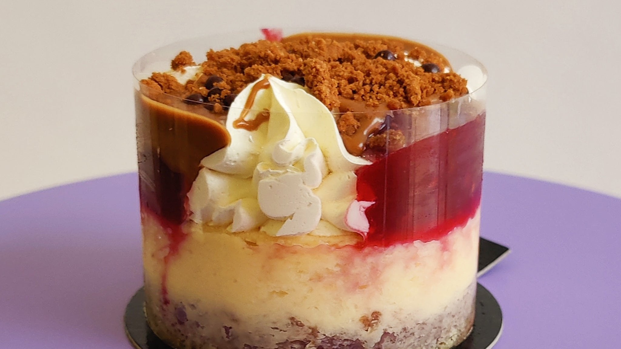 Biscoff and Raspberry cheesecake