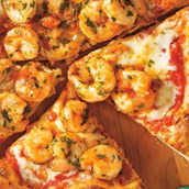 Medium shrimp pizza