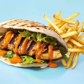Grilled Chicken Pita With A Side