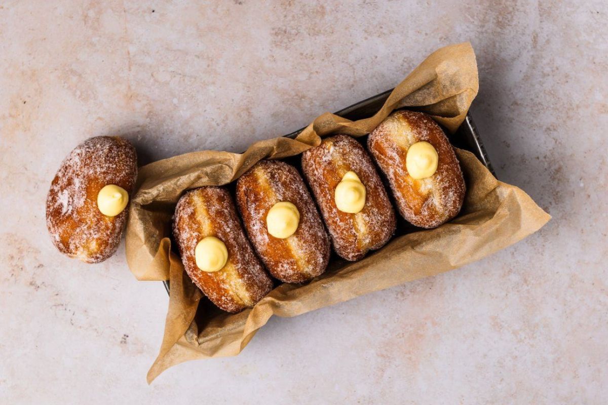 2x Fresh Custard Cream Doughnuts