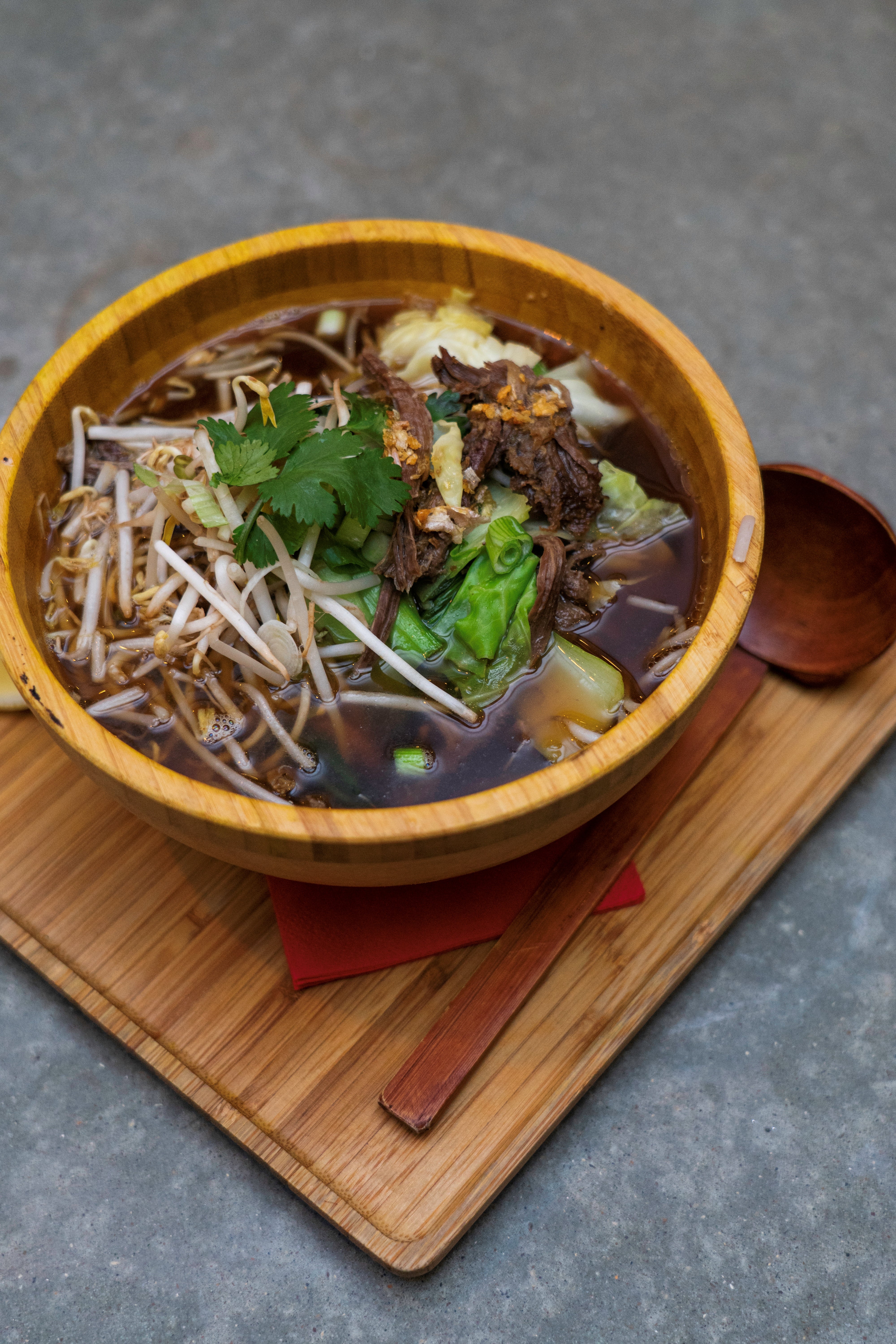 Beef Broth with Sizzling Garlic