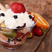 Fruit Salad With Vanilla Ice Cream