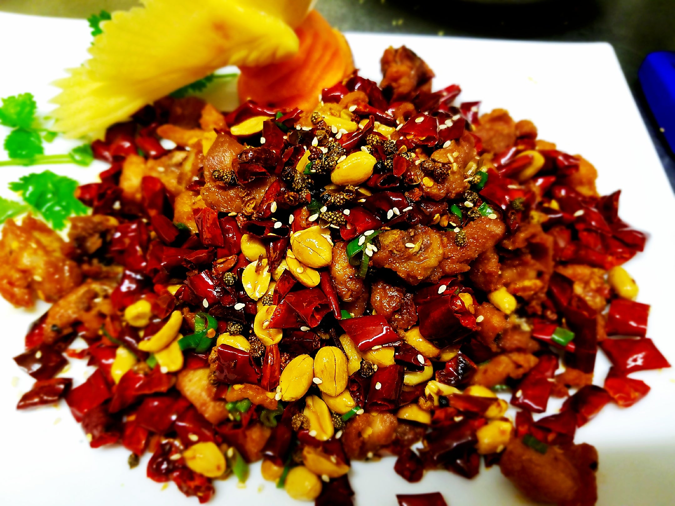 Fried Diced Chicken with Chilli and Pepper, Sichuan Style