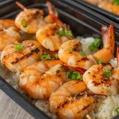 Grilled Prawn With White Rice