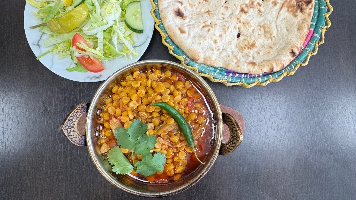 3 meatballs with chana dall
