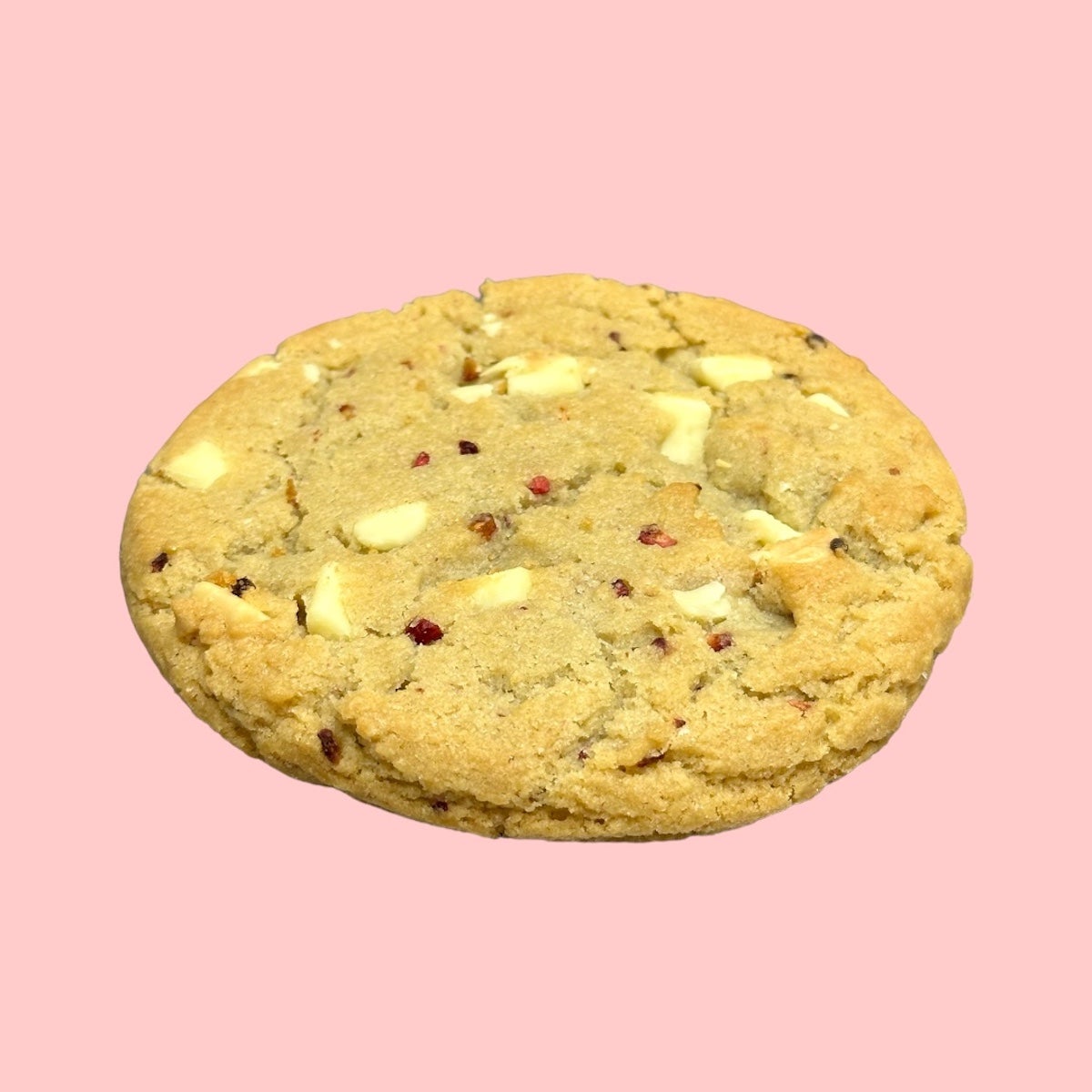 White chocolate & raspberry cookie