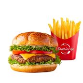 Grilled Beef Burger with Fries