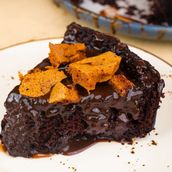 Slice of Honeycomb Chocolate Cake