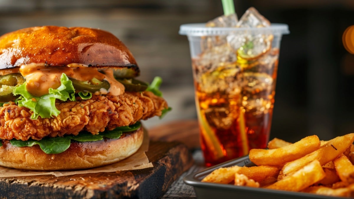 Hot Honey Chicken Burger Meal