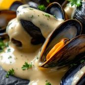 Mussle With Creamy Cheese Sauce