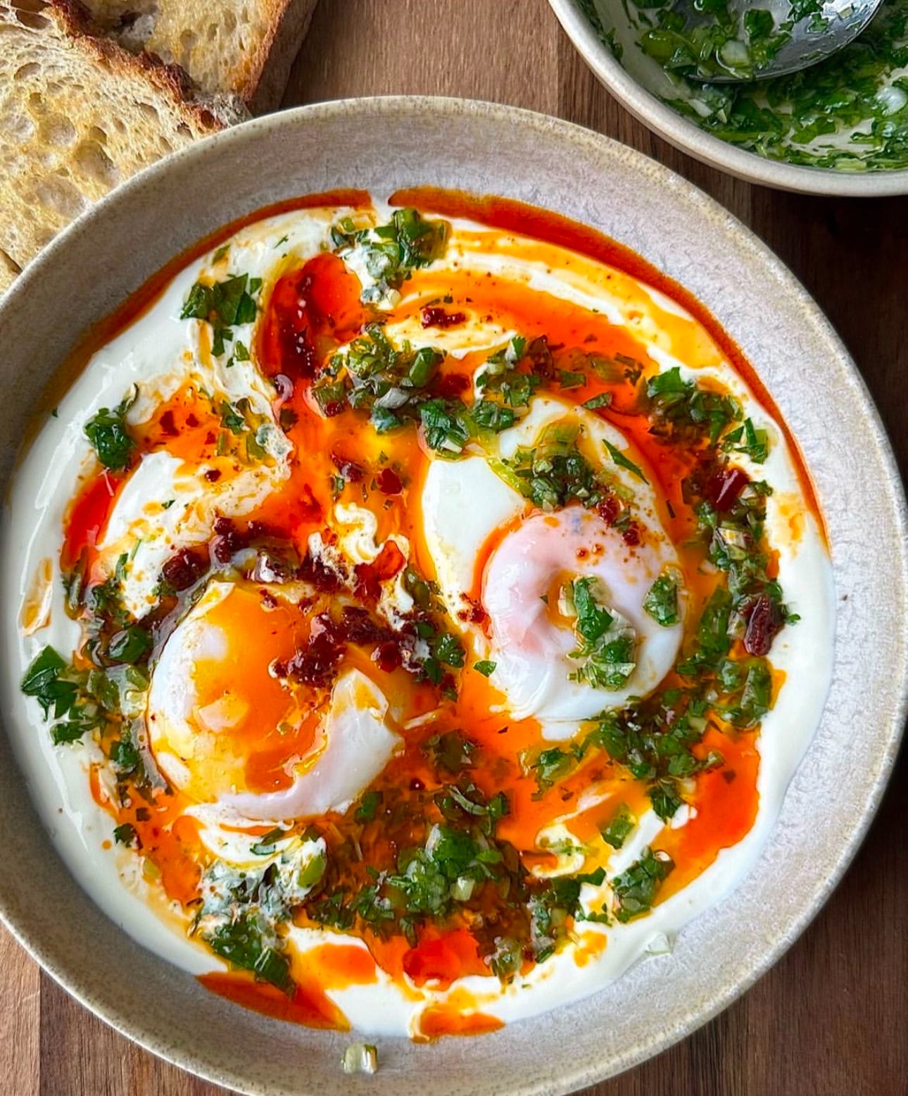 Turkish egg (cilbir)