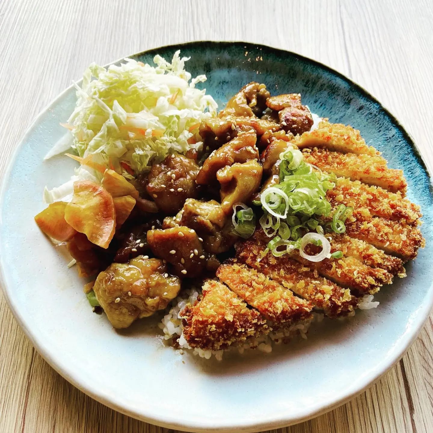Pork Katsu and Chicken Teriyaki