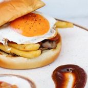 American Breakfast In Burger Style