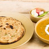 Stuffed Paratha 2 Pcs With Dal 