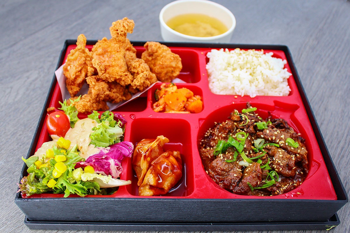 Tori Kara Chicken & BBQ Beef Bento