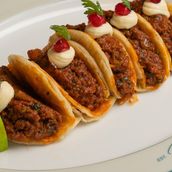 Keema Paratha With Hummus Small Pieces