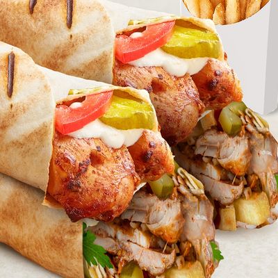 2 shish Tawook + 2 Shawerma sandwiches + 1 fries