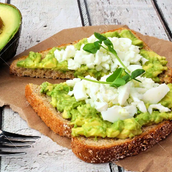 Egg With Avocado Slice Brown Bread