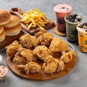9 Pcs Fried Chicken with Bubble Tea