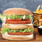 Double Tikki Burger With French Fries