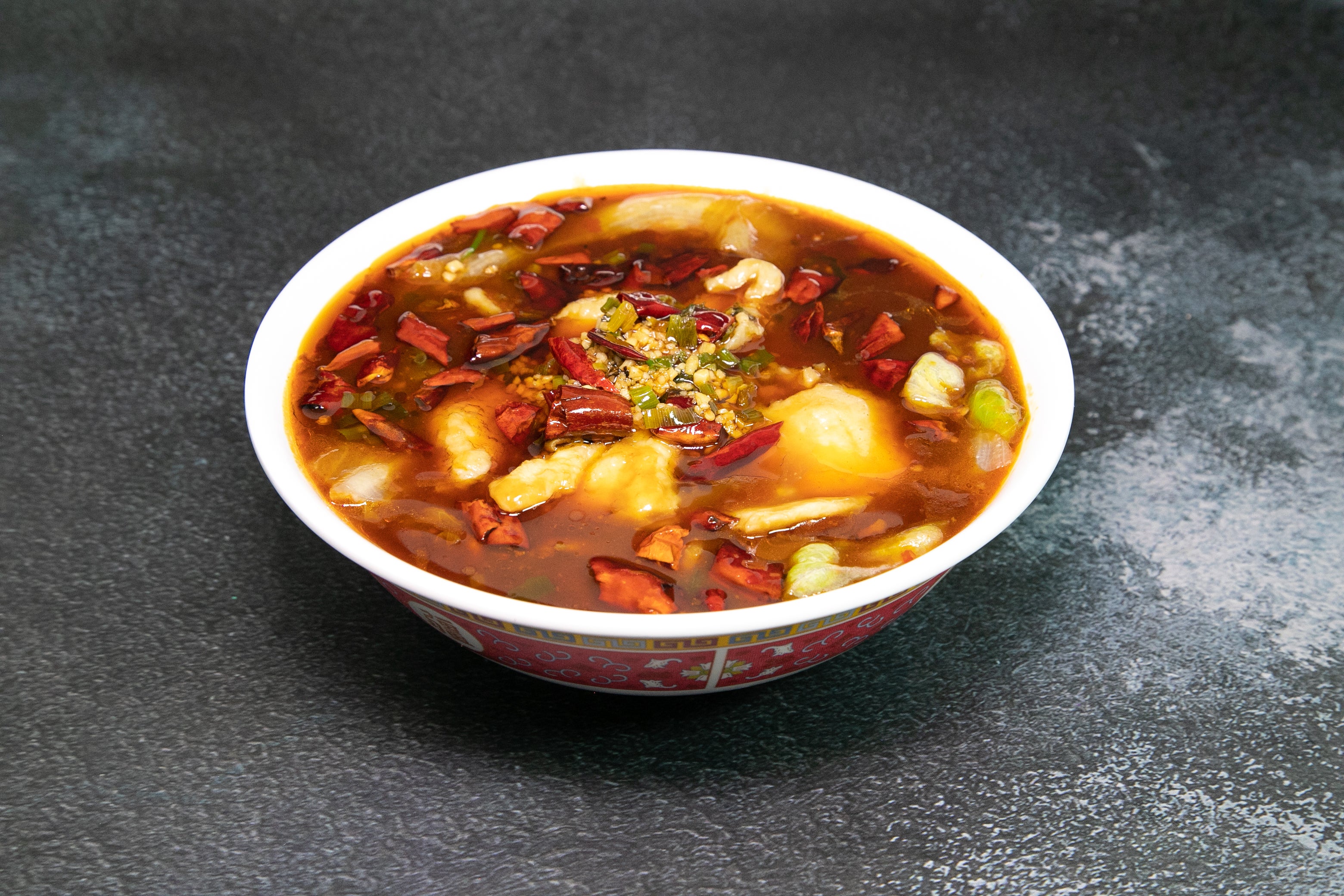Fish Slices in Hot Chilli Oil 麻辣水煮鱼配白饭