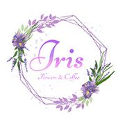 Iris flowers and coffee