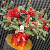 Red Christmas Evergreen Arrangement