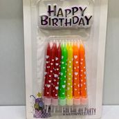 Party Candles 12 pc (Red, Green, Yellow, Orange)