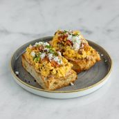 Scrambled Beef Chorizo Open Focaccia