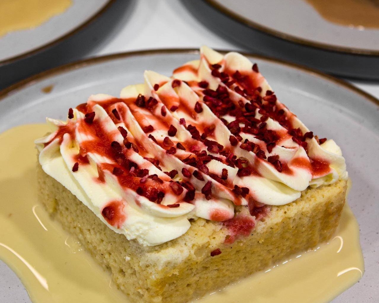 Strawberry & Cardamom Milk Cake - Homemade