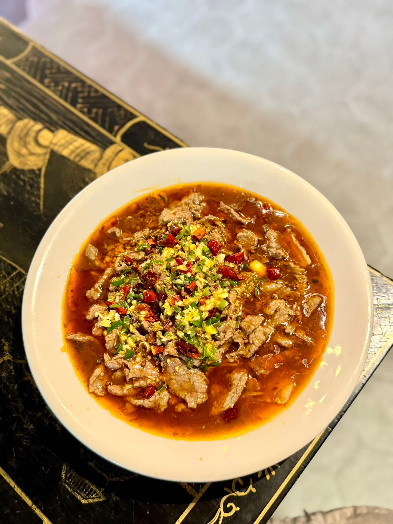 Boiled beef in chilli oil soup 水煮牛肉
