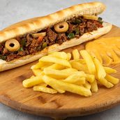 Beef fajita sandwich