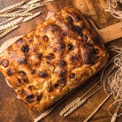 Cherry Tomatoes And Green Olive Focaccia Bread
