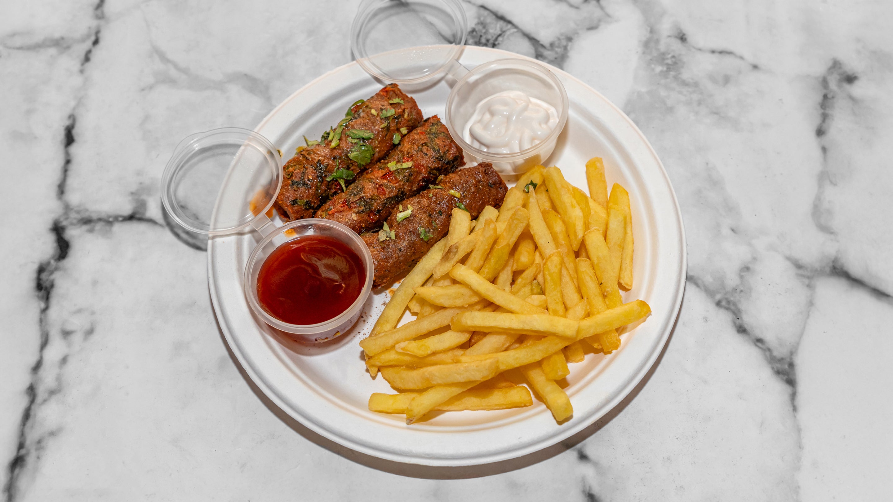 Seekh Kebabs with Fries