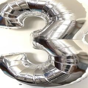 Sliver Number Balloons