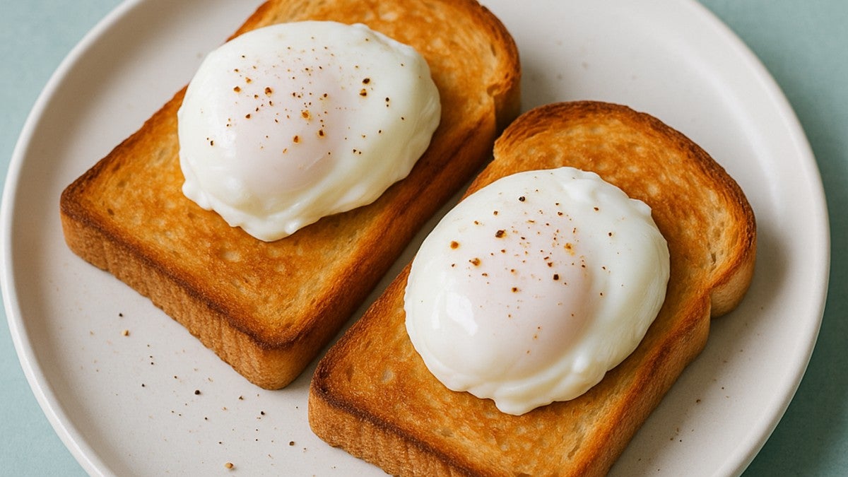 2 Poached Eggs on 2 toast