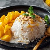 Mango In Sticky Rice With Coconut Fruit Shell