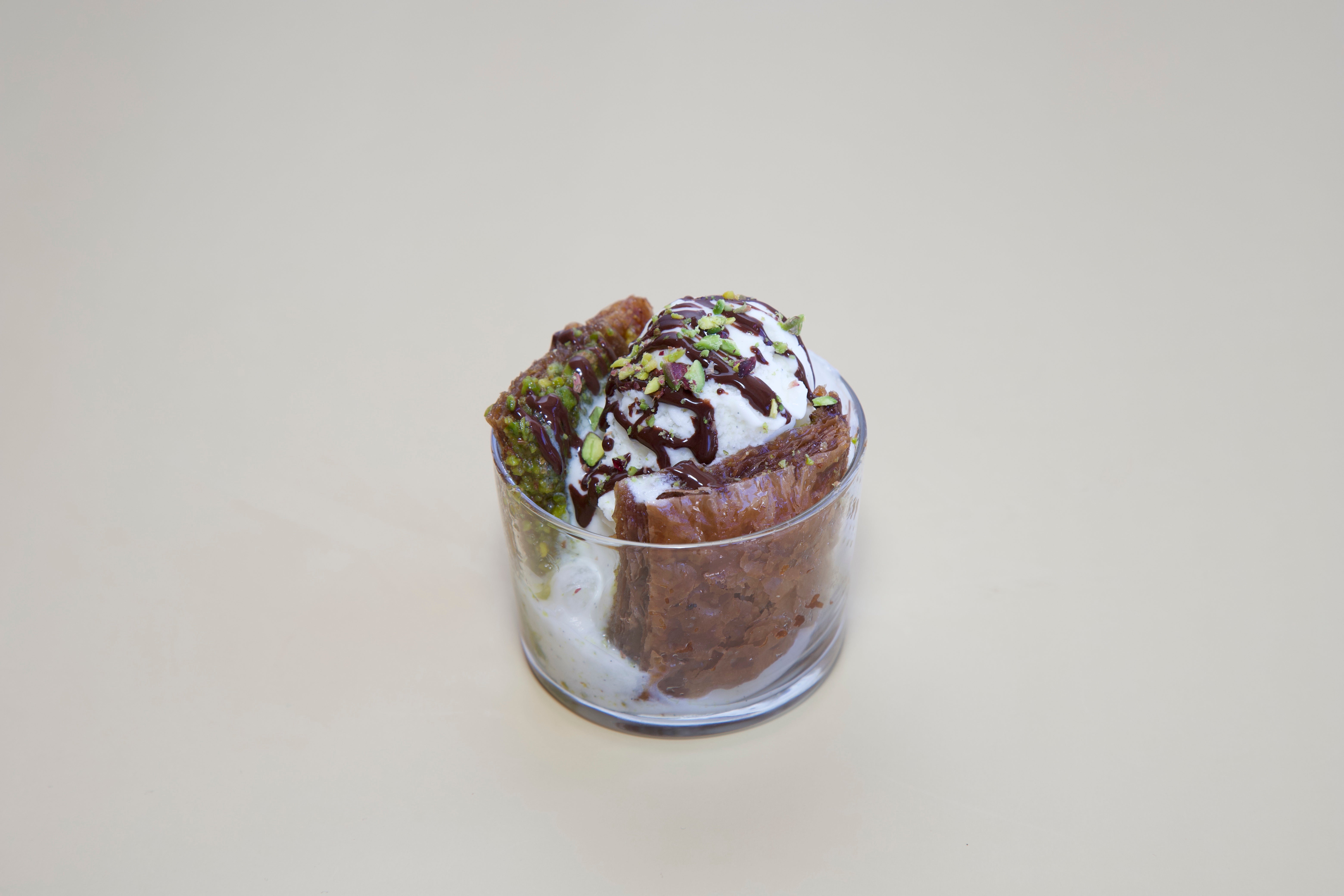 Cocoa Baklava chocolate baklava with gelato