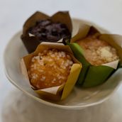 Apple filled mini muffin