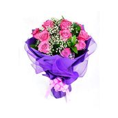 Dozen Purple Roses Bouquet