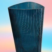 A Low-transparency Blue Glass Vase