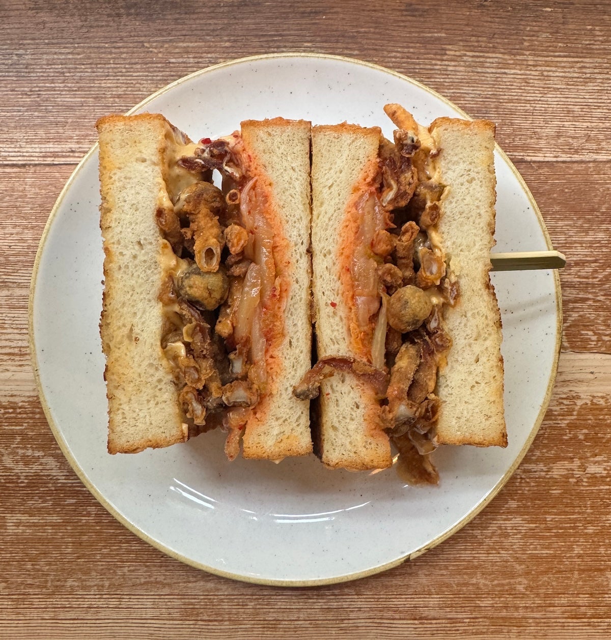 fried mushroom sando